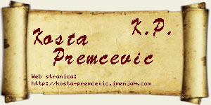 Kosta Premčević vizit kartica